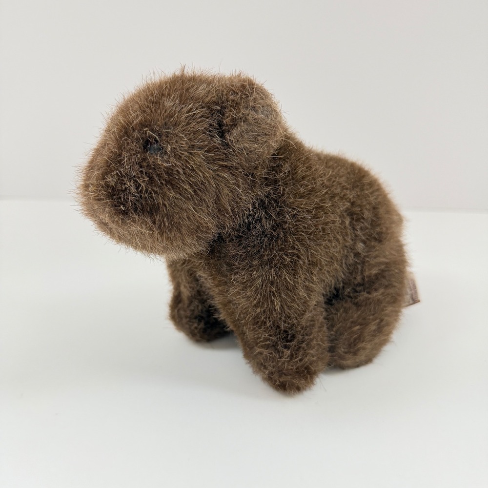 GUND Vintage Wombat Plush 1987 Brown Shaggy Wildlife Stuffed Animal 6.5in